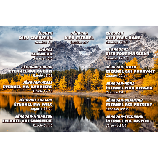 Toile - Les noms de Dieu, (montagnes en arrière plan)