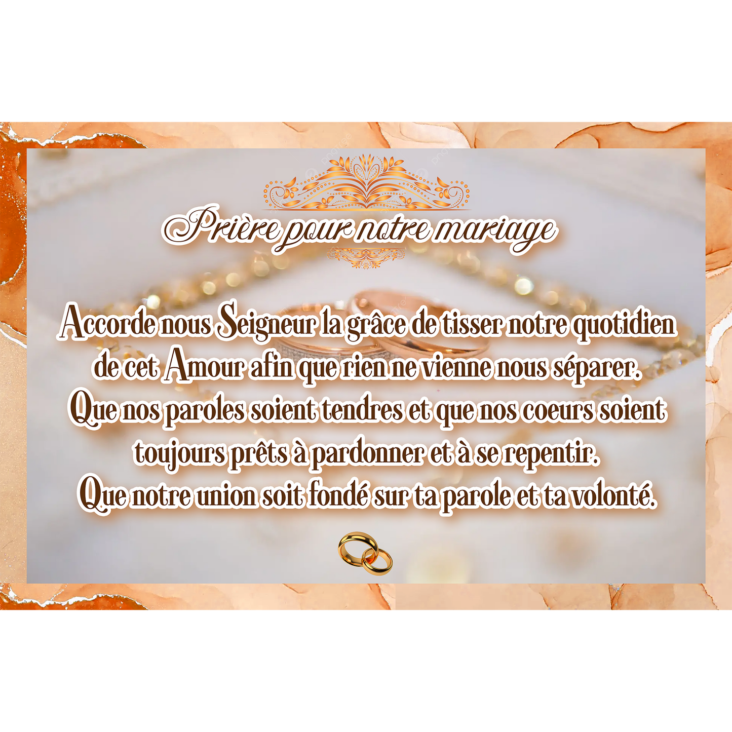 Toile - Prière pour notre mariage (Époux)