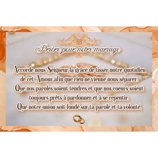 Toile - Prière pour notre mariage (Époux)